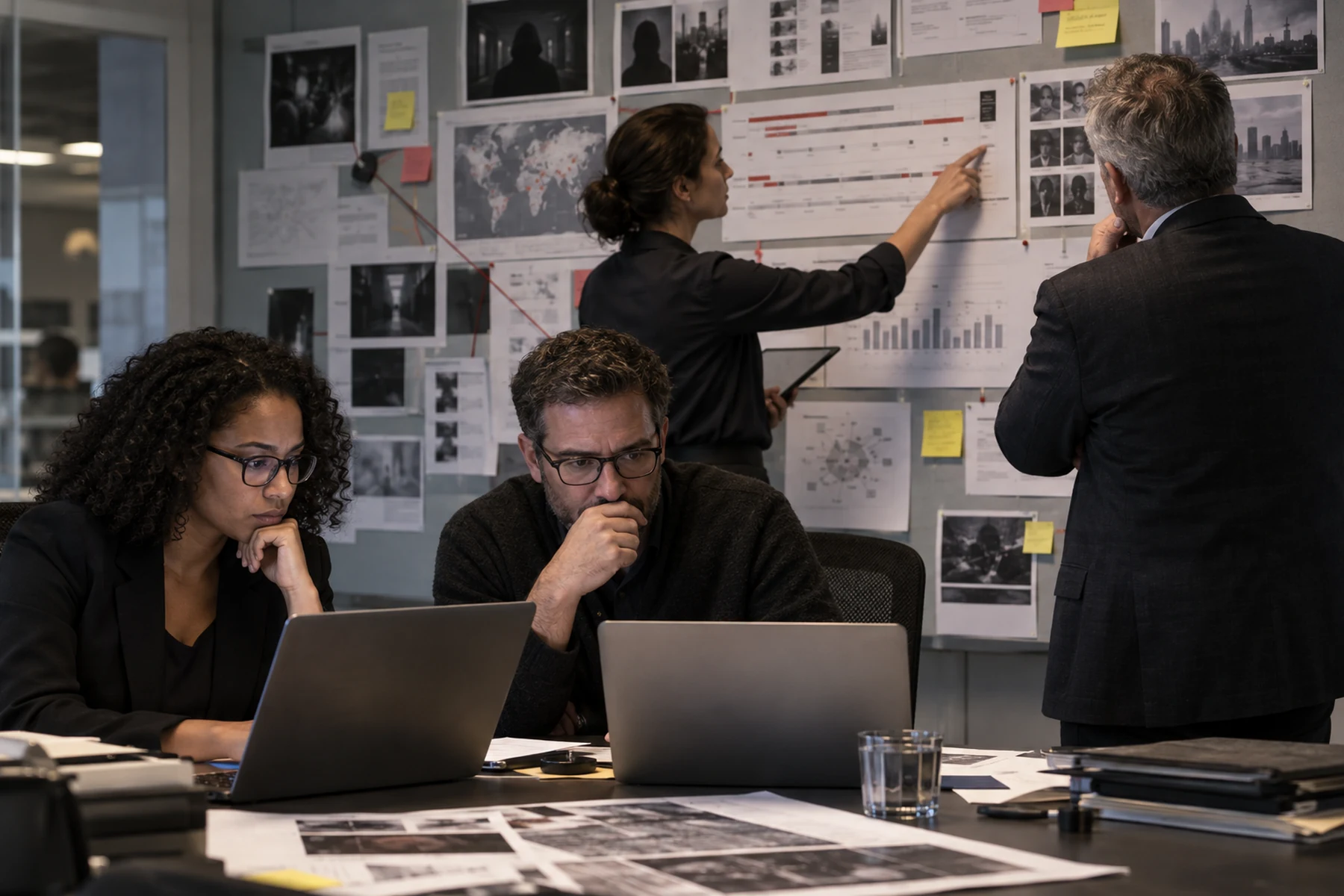 Independent reviewers comparing AI incident reports, timelines, severity labels, and missing evidence
